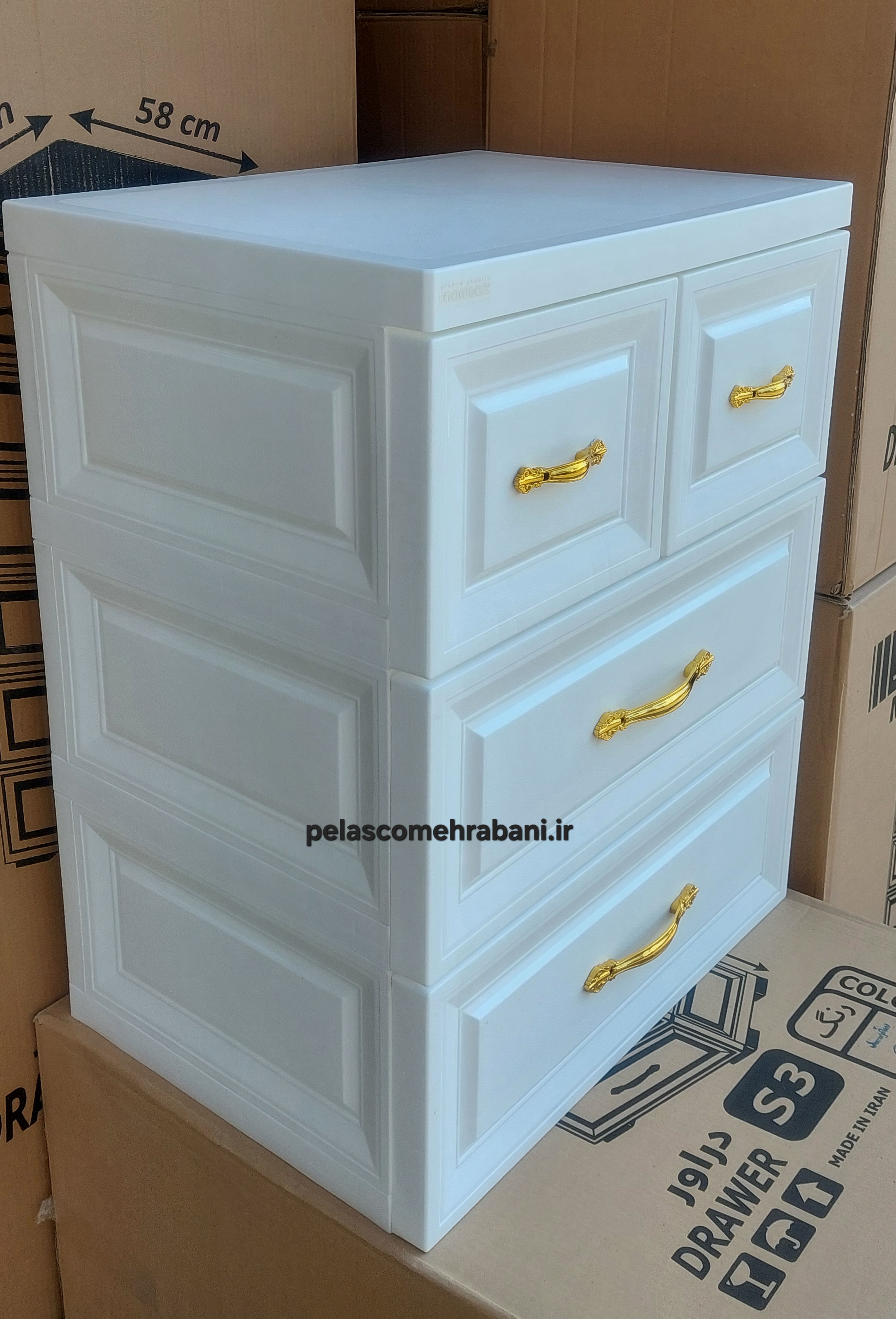 دراور پلاستیکی ۳ طبقه ممتاز پلاستیک مدل اس ۳