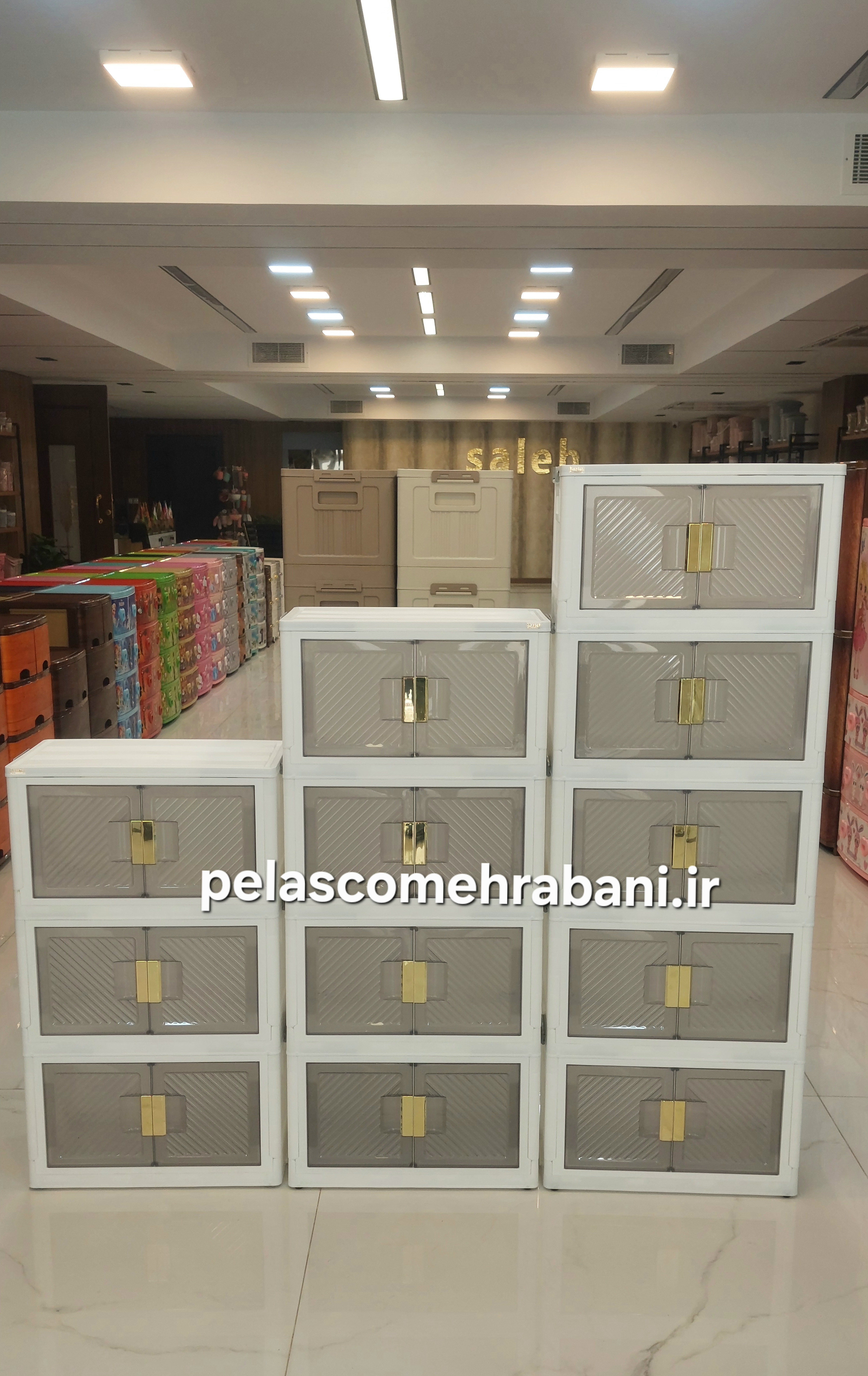 کابینت تاشو پلاستیکی (دراور)(فایل) ۳،۴،۵ طبقه برند صالح پلاستیک