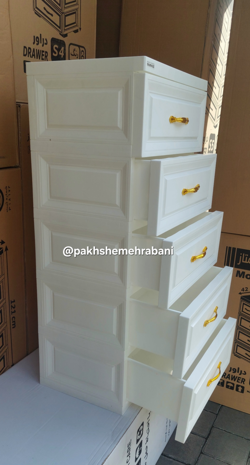 دراور کشویی بزرگ( ۳_۴_۵_۶)طبقه ممتاز پلاستیک رنگ سفید