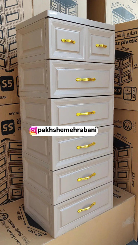 دراور ۶ طبقه موکا، فایل پلاستیکی شیک و مقاوم برای منزل و دفتر | پلاسکو مهربانی