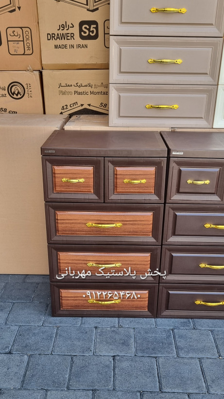 دراور پلاستیکی ۴ طبقه رنگ موکا